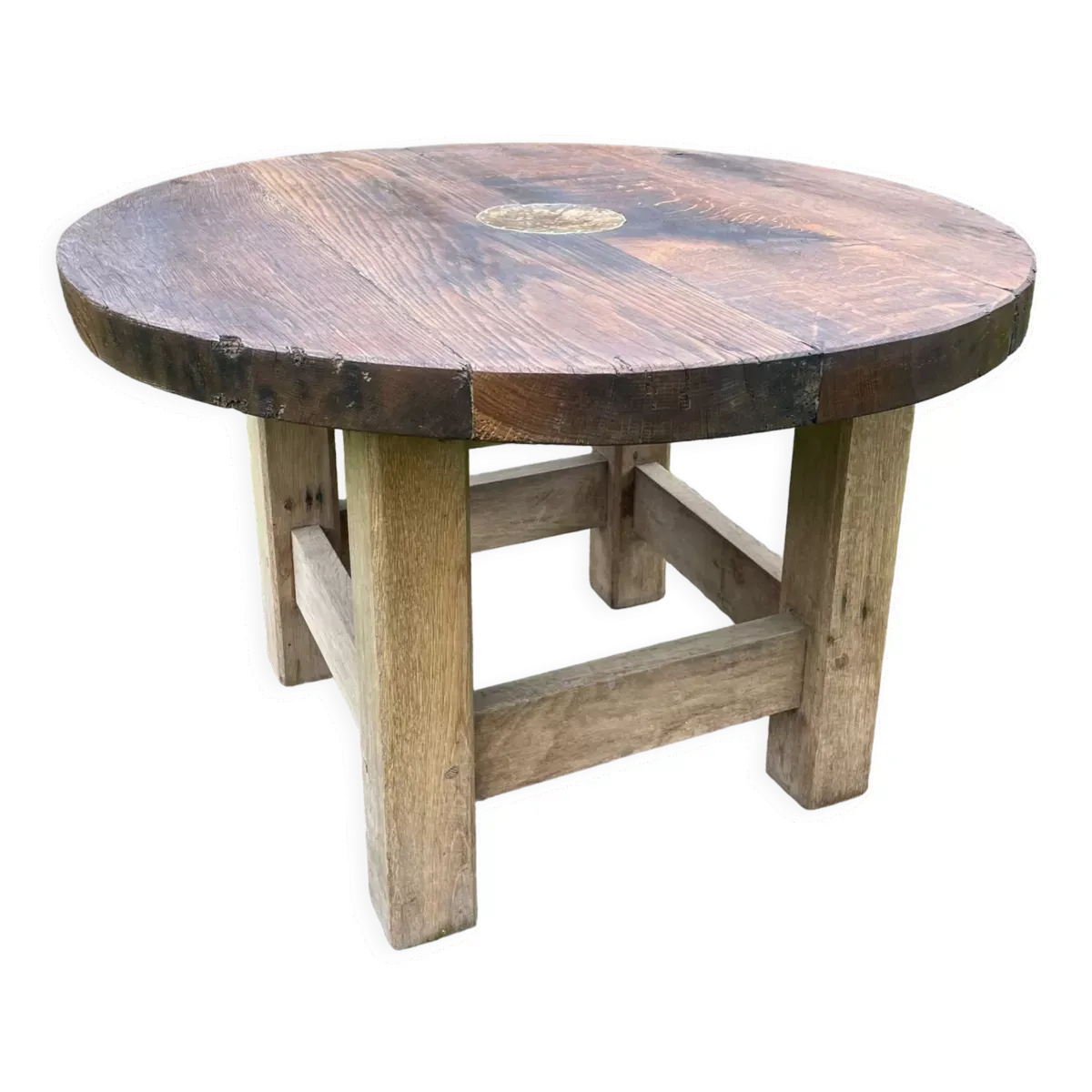 Table basse industrielle en chêne massif