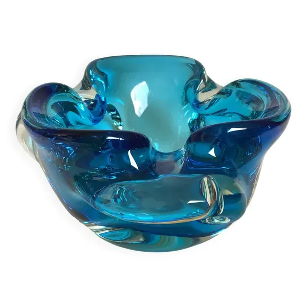 Vide poche cendrier bleu style Murano