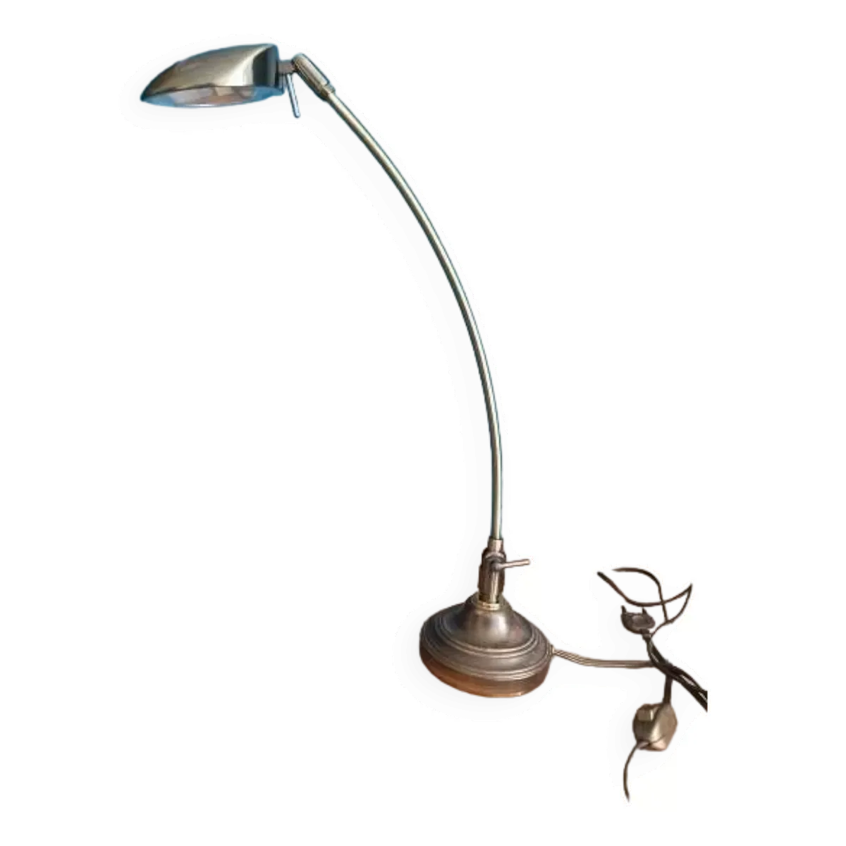 Lampe de bureau chevet Loft métal doré patiné