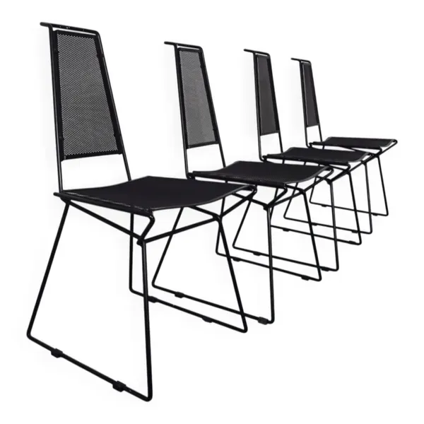 Metal Chairs by Rolf Rahmlow, 1980s, Set of 4