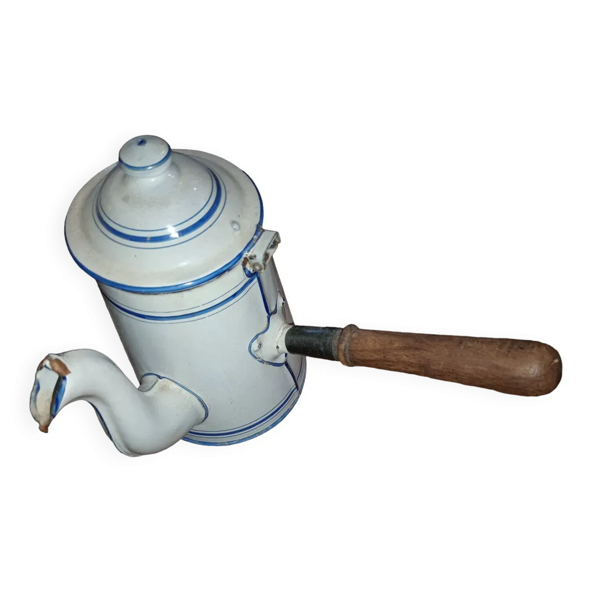 Chocolatière en tôle émaillée