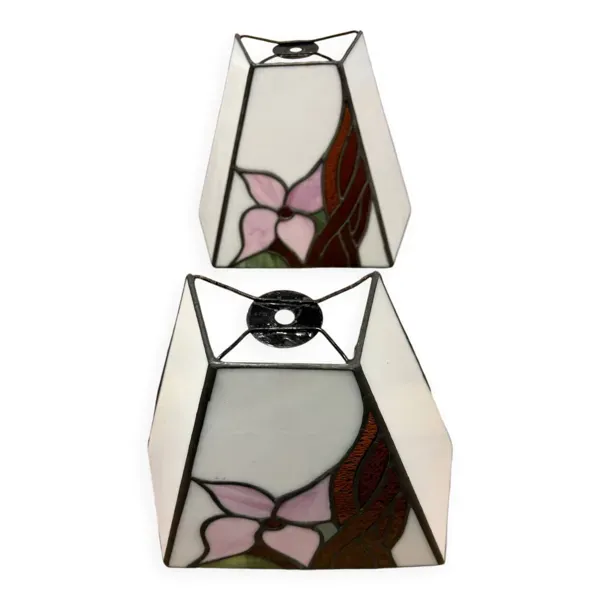 Paire appliques vitrail Art Deco