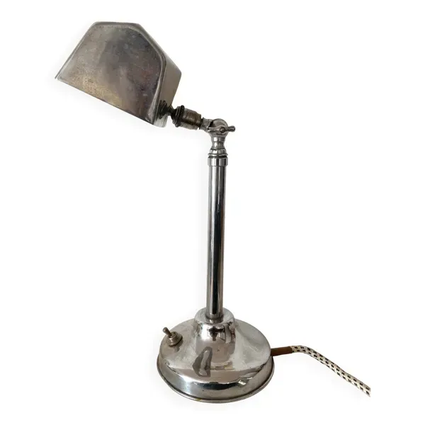 Lampe de bureau chromée  style industriel Art Déco – lampe atelier