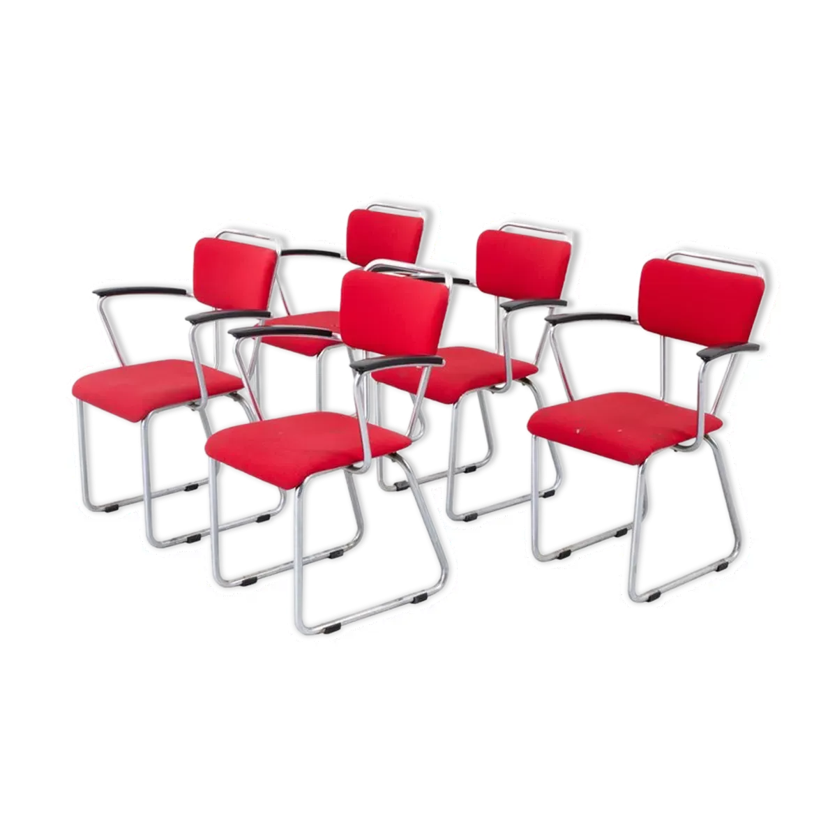 Set de 5 fauteuils Gispen '214' par Christoffel Hoffman pour BPM Néerlandais 1935