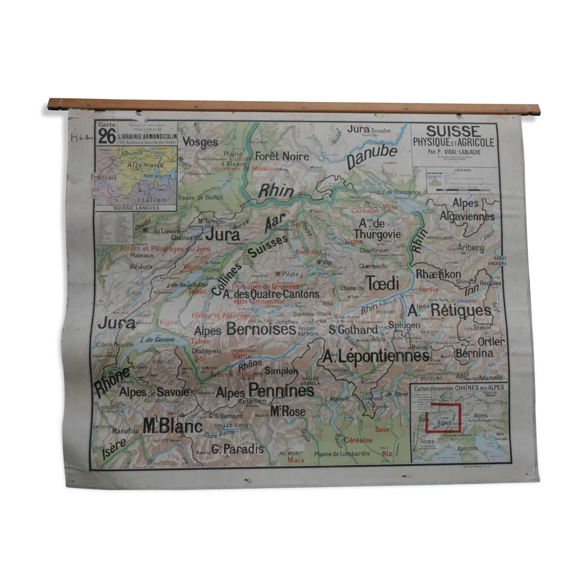 Carte d'école de la Suisse