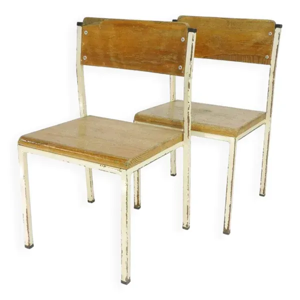 Paire de chaises d'école