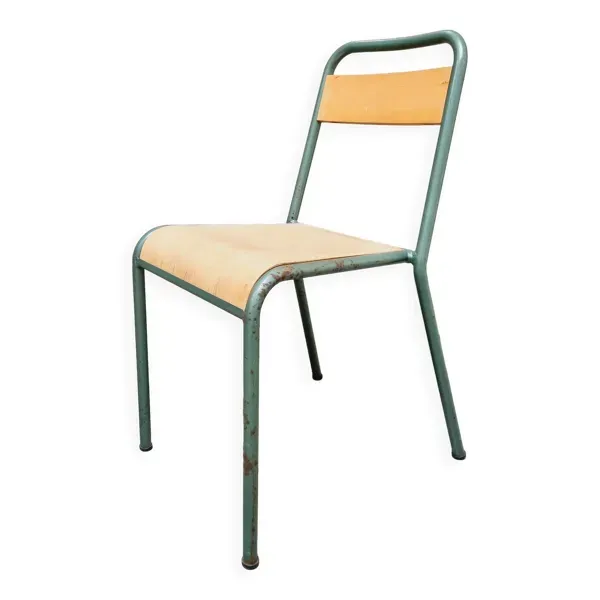 Chaise d'écolier en métal vintage