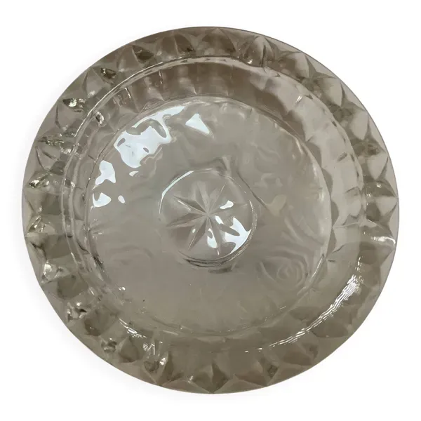 Grand vide poche cendrier verre dépoli fleurs