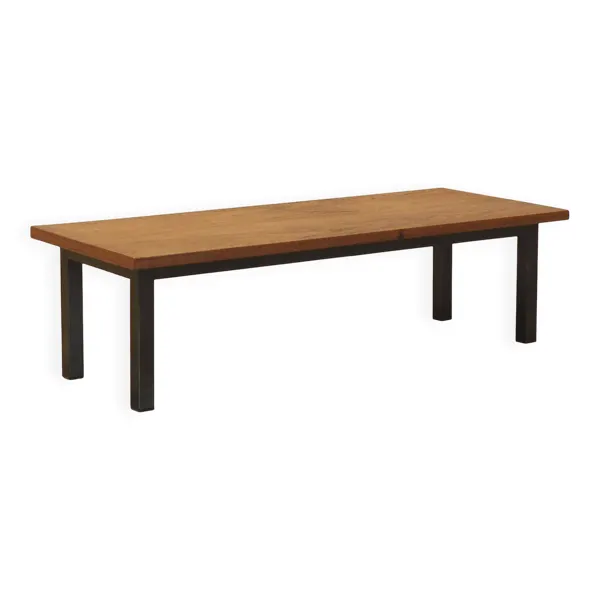 Table basse en teck danois avec base en métal, années 1960
