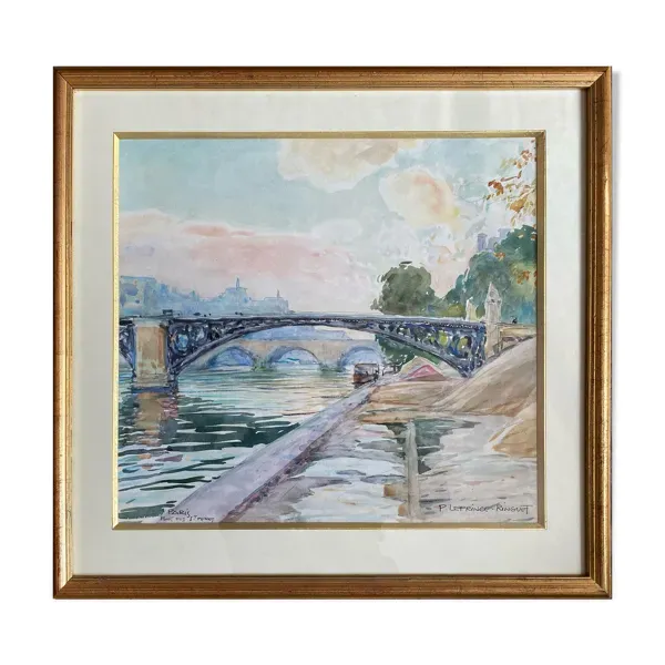 Le pont des saints pères à Paris,  par Pierre Emile le Prince Ringuet