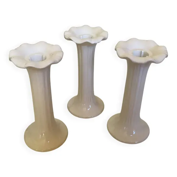 Trio de bougeoirs fleurs Fereiras Portugal