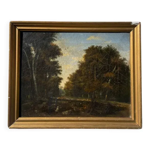 Tableau ancien école de Barbizon signé / huile sur toile signée