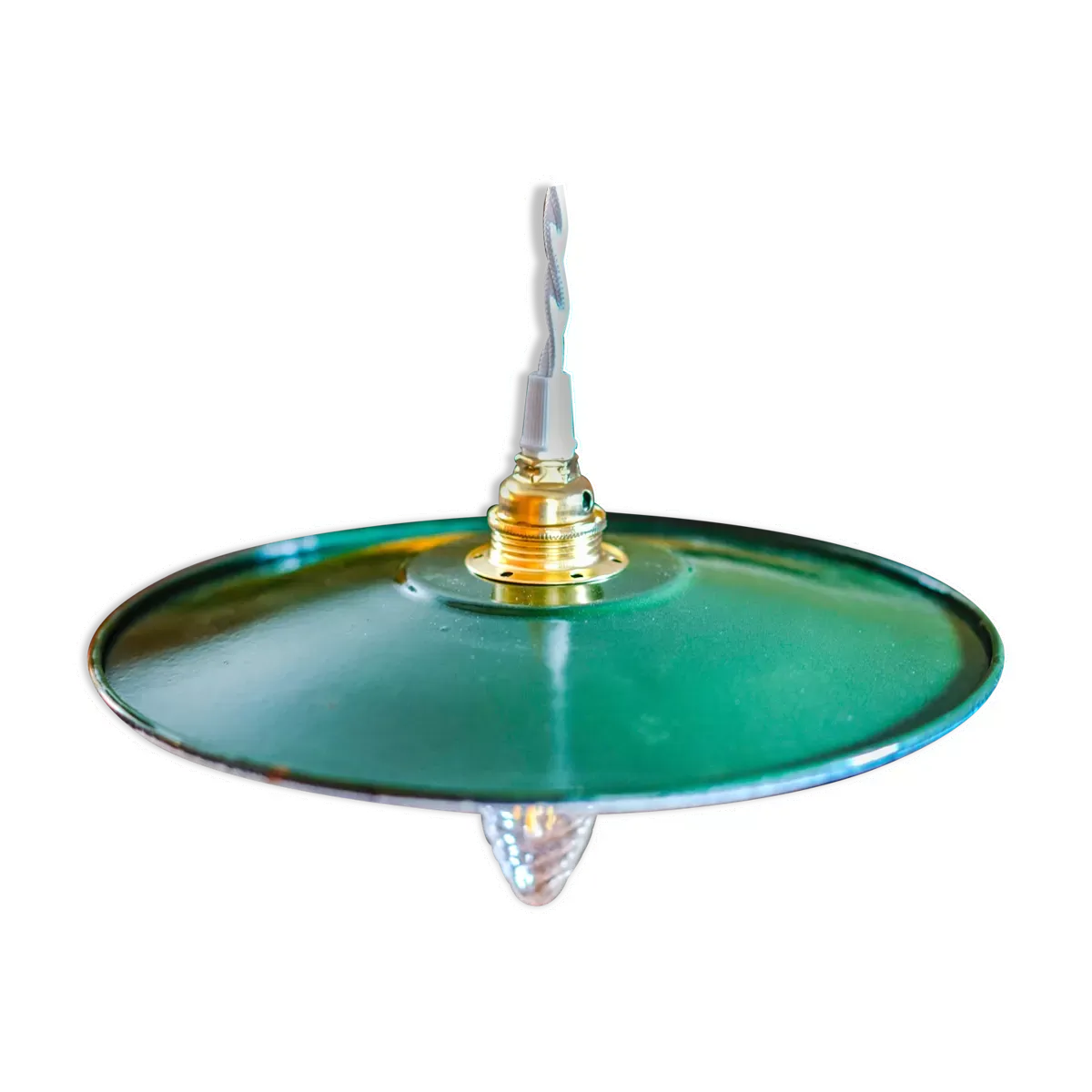 Suspension verte en tôle émaillée