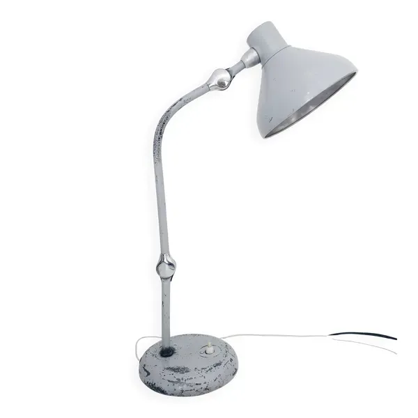 Lampe de bureau industrielle – atelier jumo gs1 – gris style jielde – année