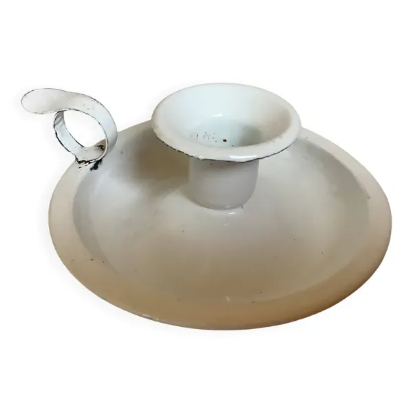 Bougeoir rat de cave en tôle émaillée