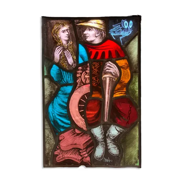 Vitrail à suspendre en verre polychrome