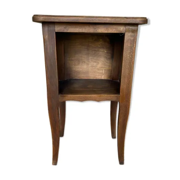 Chevet, table de nuit ancienne style Louis XV en bois avec casier