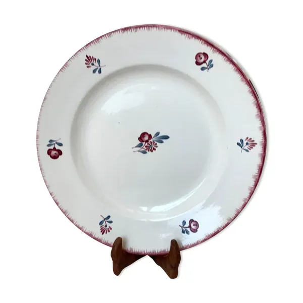 Plat rond Digoin Sarreguemines modèle ''Line'' années 20-30