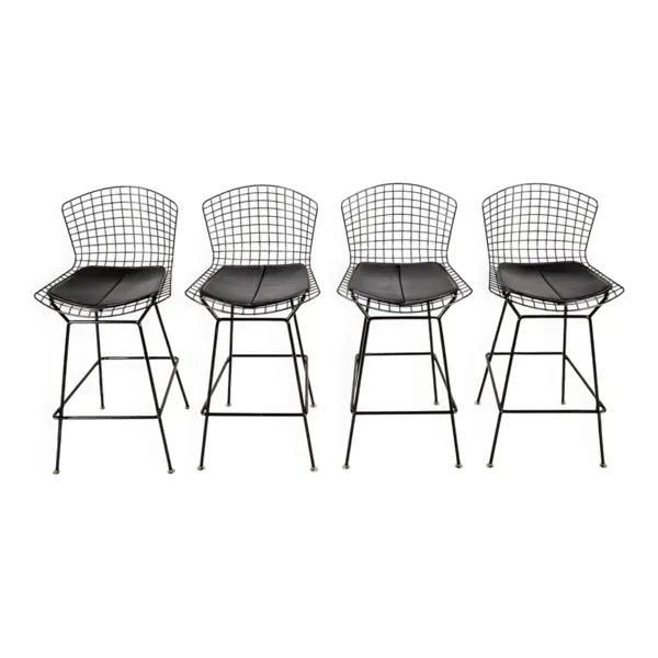 Ensemble de 4 tabourets de bar par Harry Bertoia pour Knoll, 1980