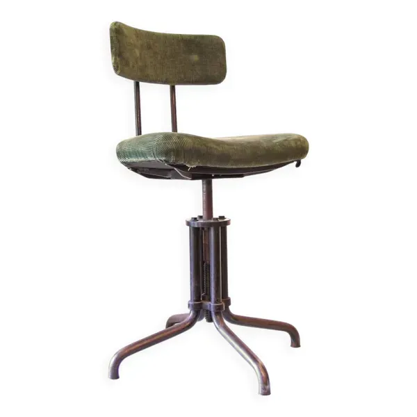Chaise de bureau industrielle ajustable vintage Gispen des années 1930