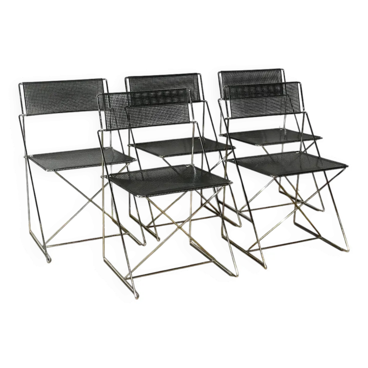 Suite de 5 Chaises Nuova X Line Omli pour Magis, par Niels Joergen Haugesen – 1980