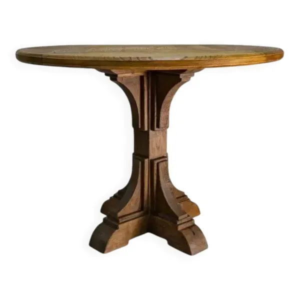 Table ronde en bois récupéré
