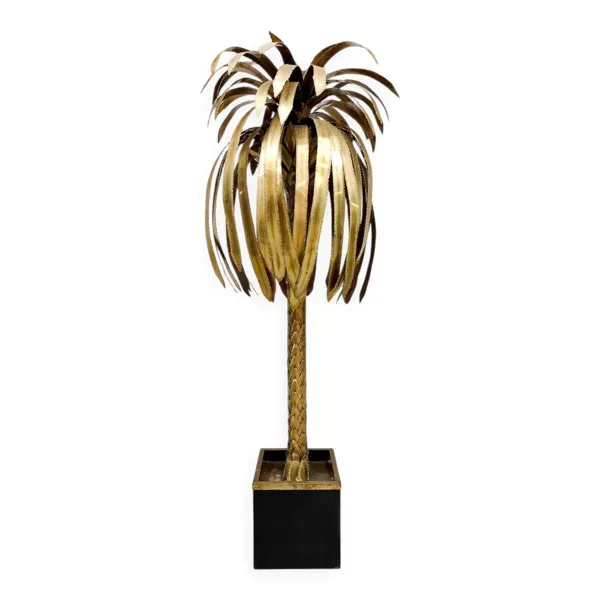 Lampadaire palmier vintage en laiton Maison Jansen