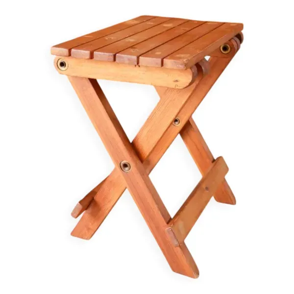 Petit tabouret en bois pliant, 1970