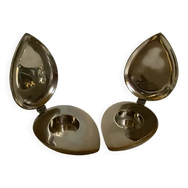 Paire de bougeoirs style Magnus Löfgren scandinave