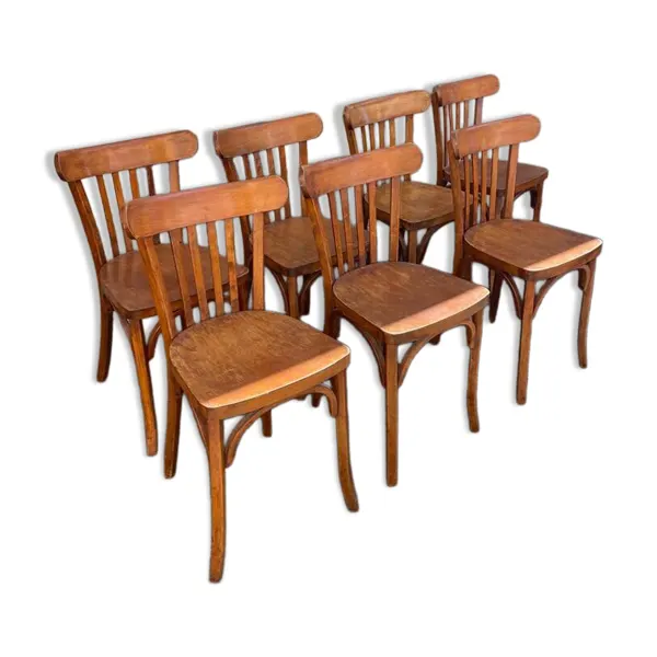 7 chaises bistrot vintage style Thonet Baumann