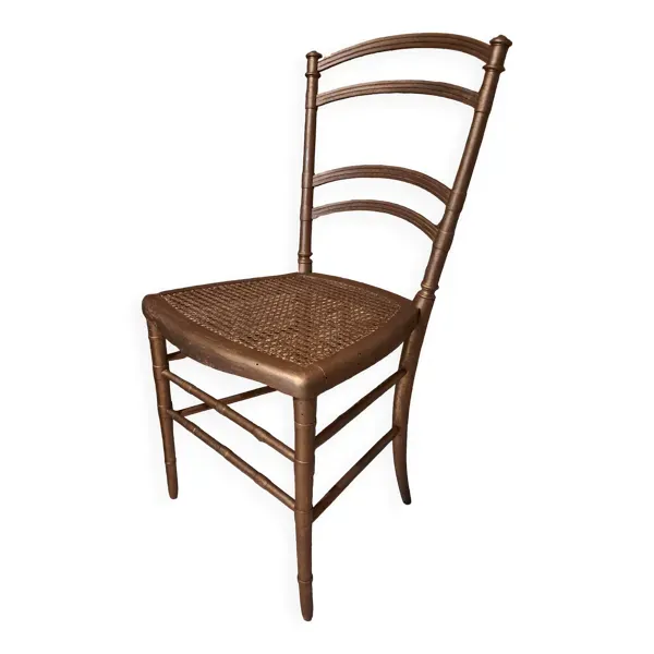 Chaise de style Napoléon III dit modèle Opéra en bois travaillé et cannage sur assise restaurée 1850