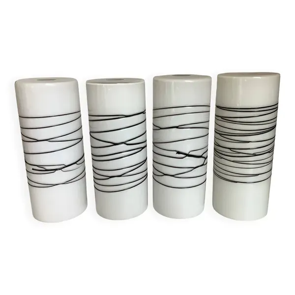 Quatre globes tulipes Murano pour suspension cascade