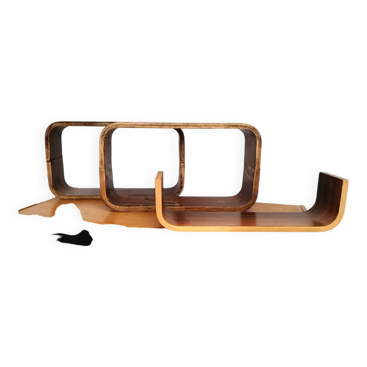 Étagères Décoratives tchèques attribuées à Ludvik Volak  1960s, Set de 3