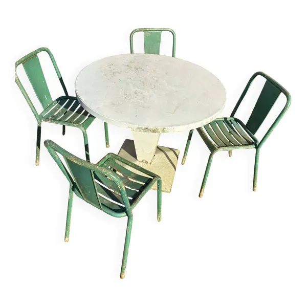 Ensemble table et 4 chaises de jardin