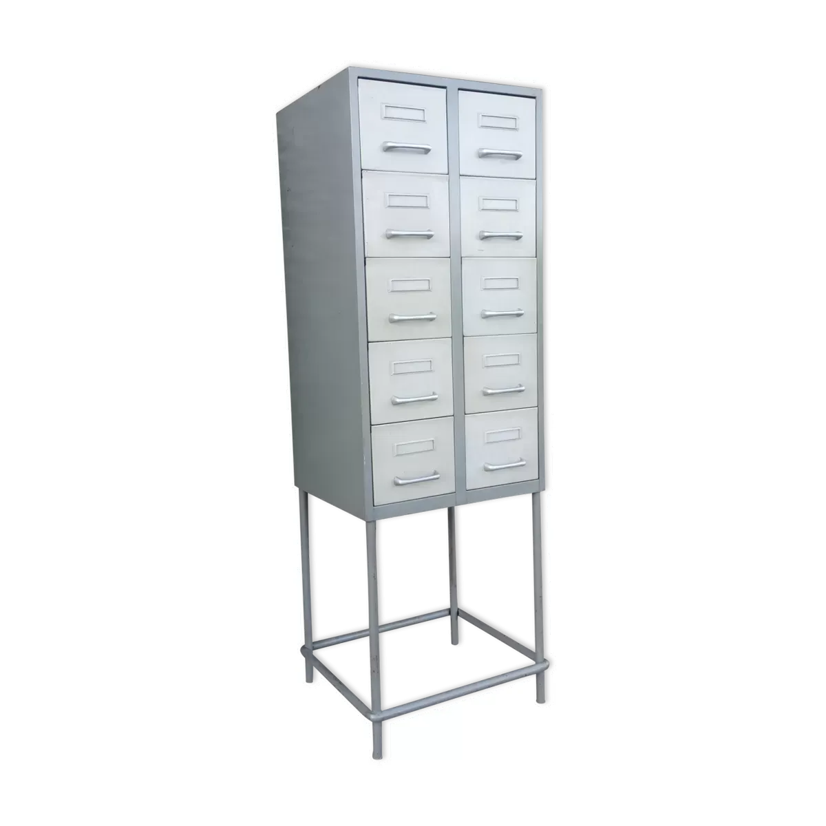 Meuble industriel à tiroirs sur pieds 1950