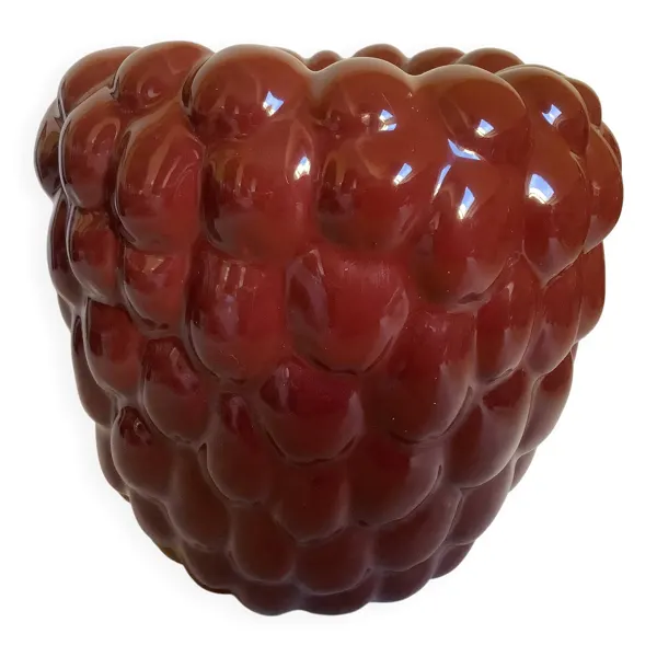 Vase framboise céramique bordeaux marron