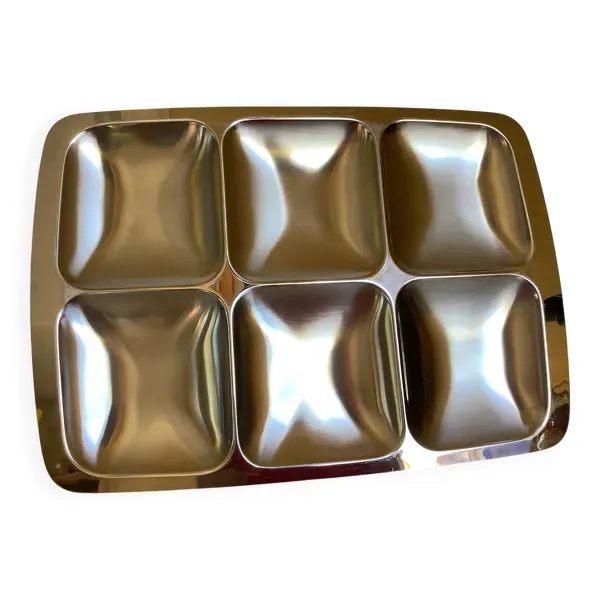 Plat à compartiments métal brossé Italy