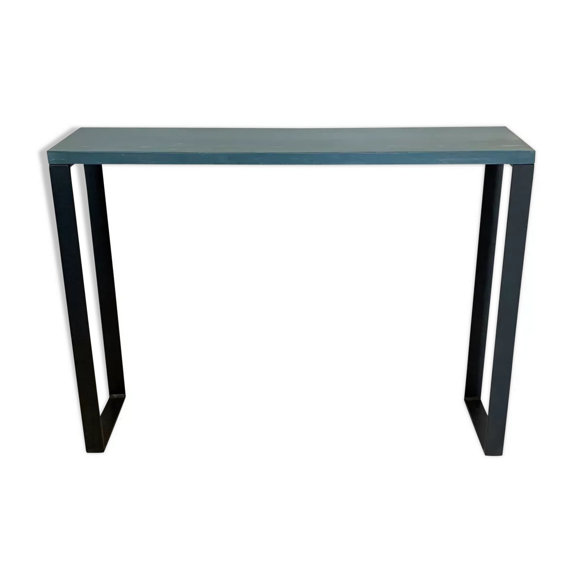 Console plateau bois piètement acier