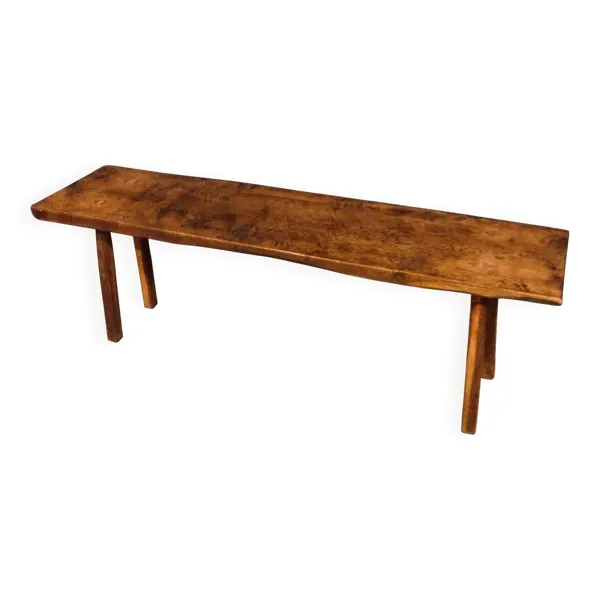 Banc industriel / table de boucher, années 1950, chêne massif - grand modèle