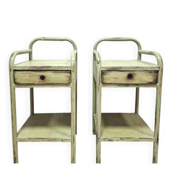 Copie de paire de chevets en métal patiné