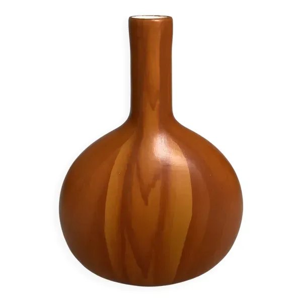 Vase bouteille imitation bois