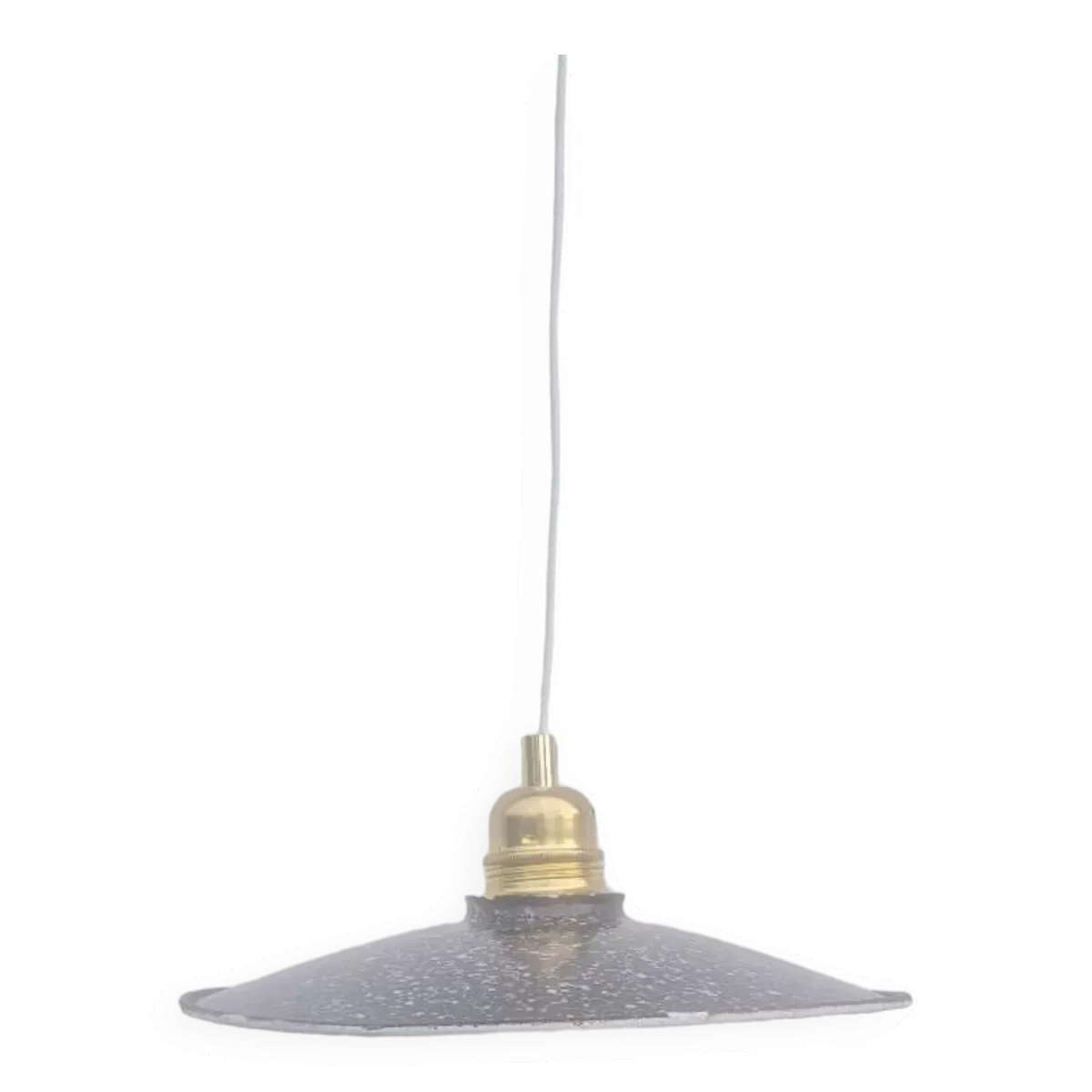 Suspension en tôle émaillée noire moucheté