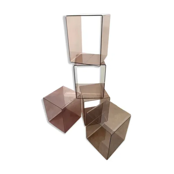 Ensemble de 5 casiers en Plexiglas fumé