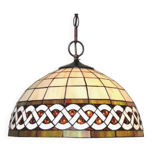 Lampe à suspension Tiffany blanche