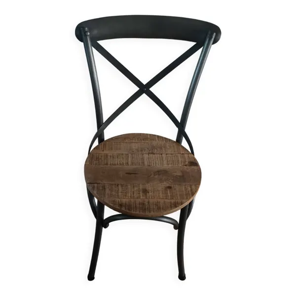 Chaise bistrot en bois et métal