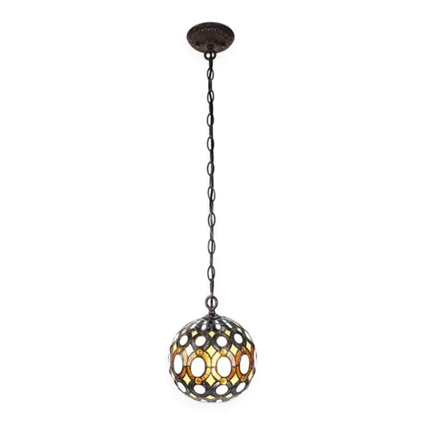 Lampe suspendue ronde Tiffany
