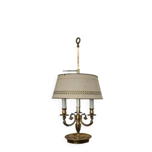 Exceptionnelle lampe bouillotte style empire, cygne, lucien gau - etat parf