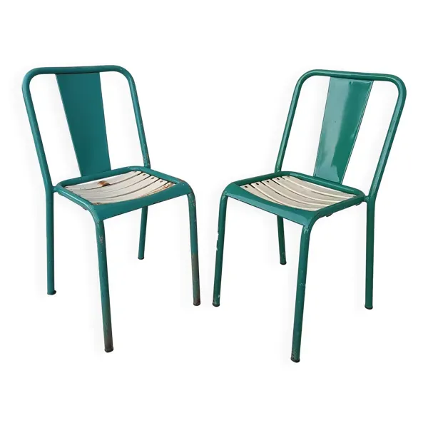 Paire de chaises Tolix de bistrot
