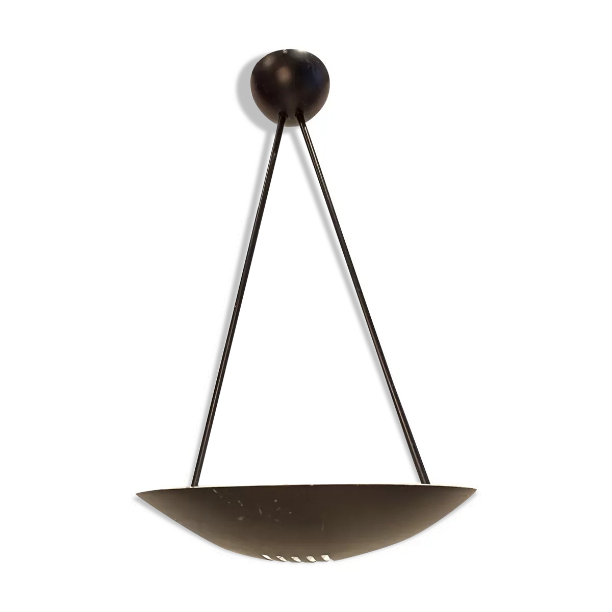 Suspension lustre industriel vintage métal noir forme soucoupe