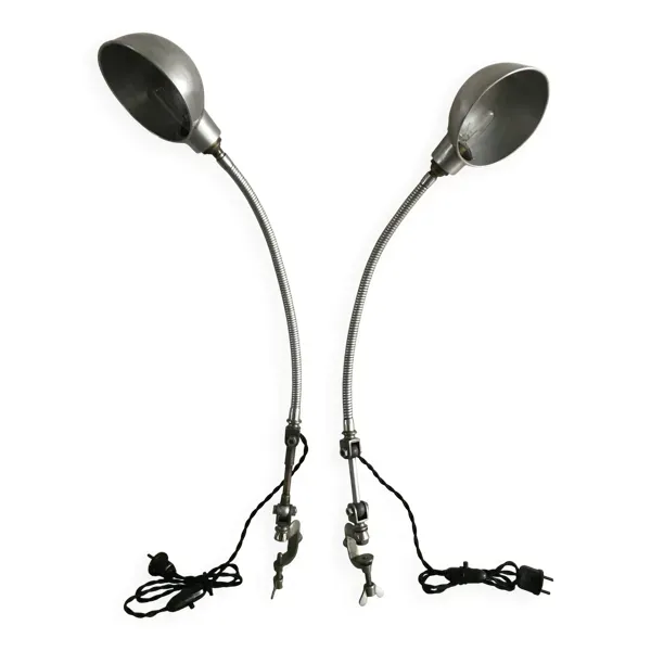 Paire de lampes d'atelier années 30